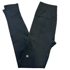 Lululemon Dark Grey and White Speckled Seamless Leggings Size 0 Inseam 23in
